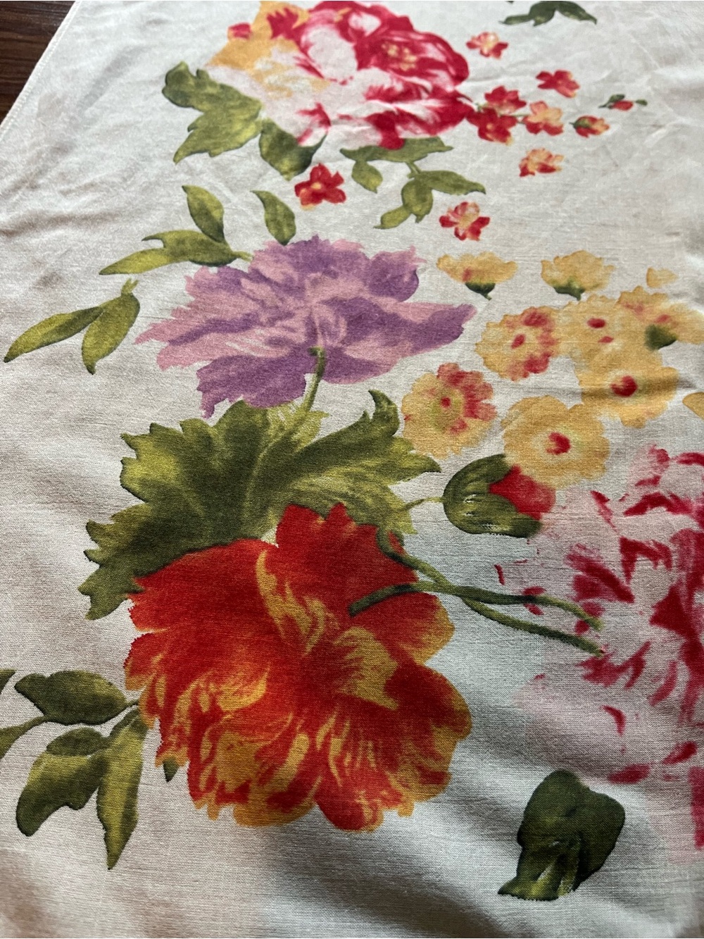NWOT J.JILL FLORAL SQUARE SCARF WITH TASSELS - Picture 3 of 8